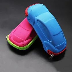 Cute Cartoon Car Shaped Glasses Case Box for Children's Boys Girls Sunglasses Box Stationery Storage Box Zipper Glasses Box