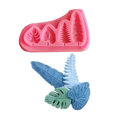 Palm Leaves And Turtle Leaf Silicone Molds Fondant Cake Mold Chocolate Soap Mould Kitchen Baking Decorating Cake Tools