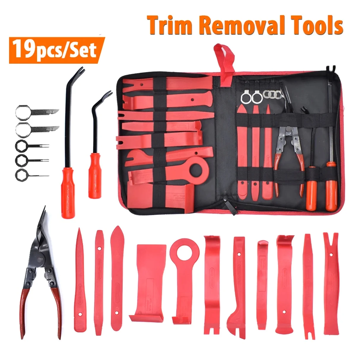 19Pcs Car Audio Removal Tools Kit Body Panel Trim Stereo Repair Remover Fastener Dash Radio Pry Disassembly Repair Tool