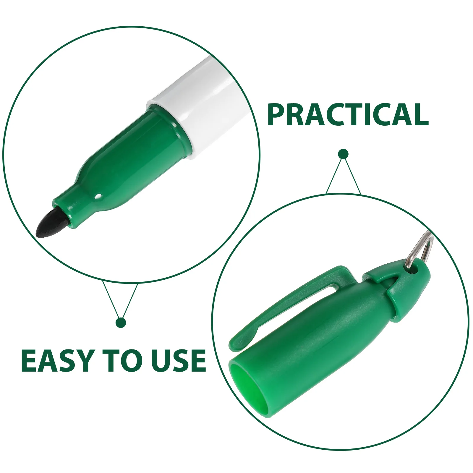 

4pcs Ball Marker Pens Portable Triangle Buckle Drawing Tools Portable Ball Marker Green Line Markers Reusable Supplies