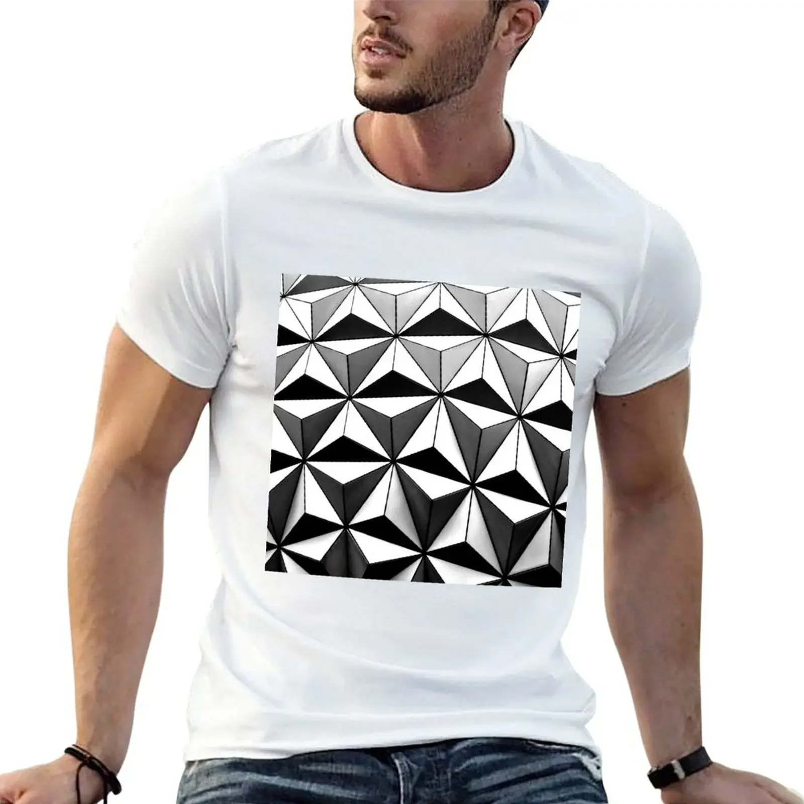 Black and White Diamond Shape T-Shirt sports fans customs design your own tees Men's t shirts