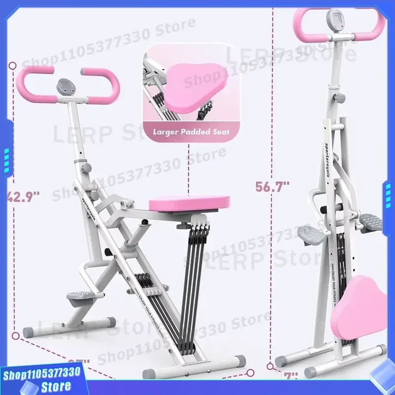White Foldable Steel Exercise Bike Multi Function Home Fitness Equipment With Adjustable Resistance For Full Body Workout