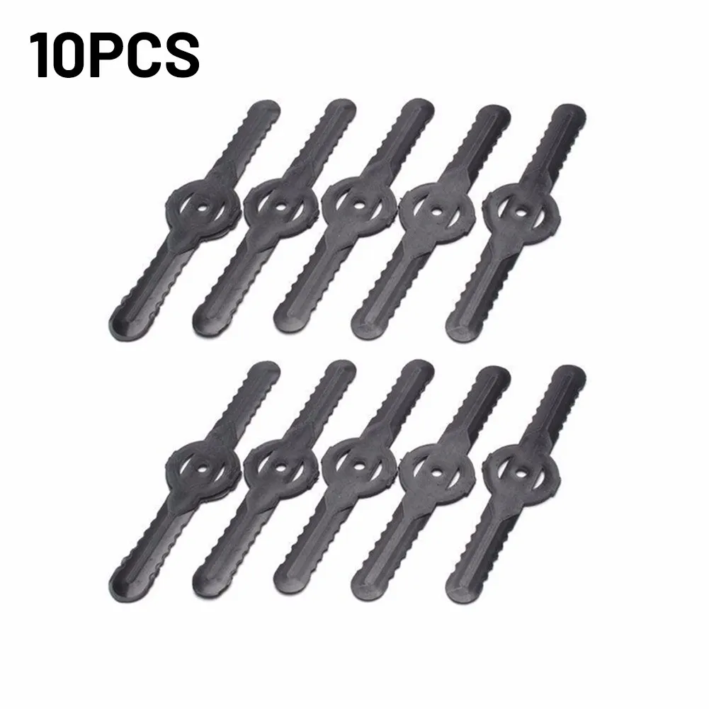 Set Grass Trimmer Blades Replace For Garden Lawn Mowers Length 139mm Plastic Replacement Spare 5/10 Piece Black