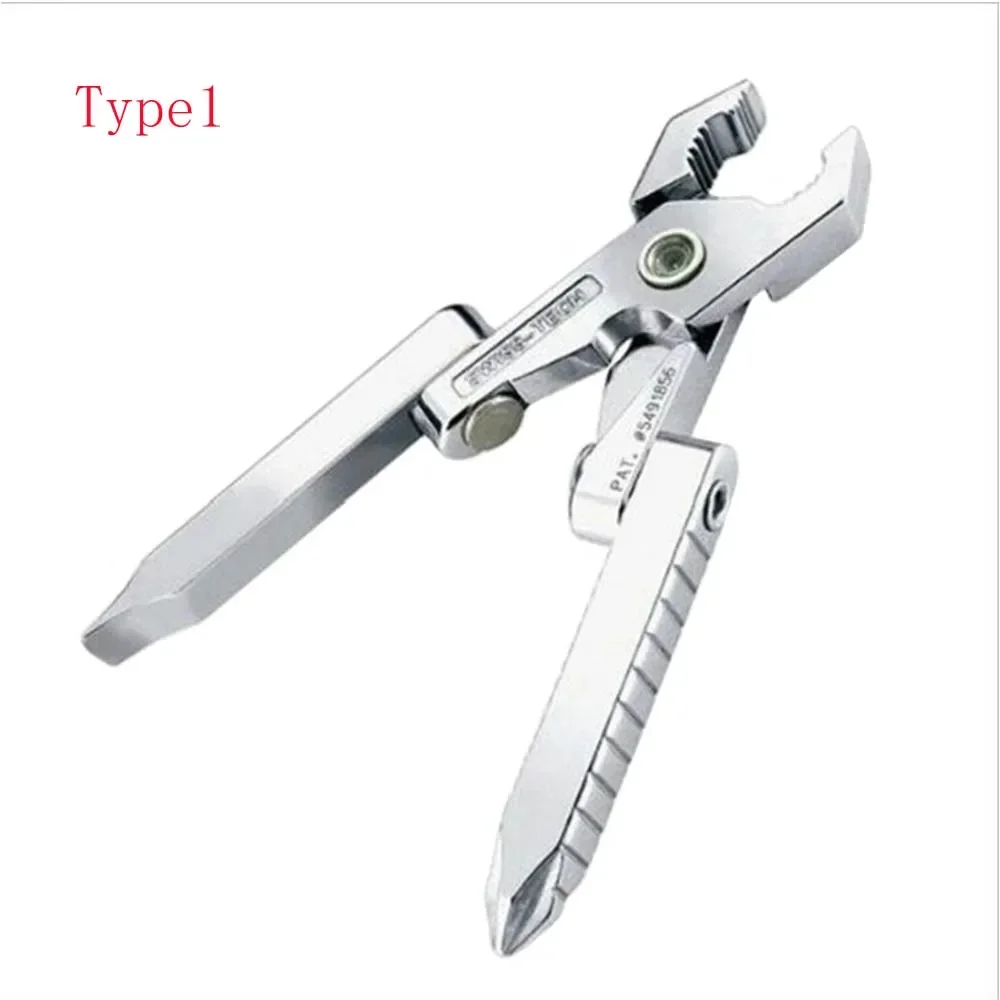 WREOW Multifunction Foldable Pliers Mini Stainless Steel Keychain Pocket Screwdriver portable Pliers cross screwdriver Hand