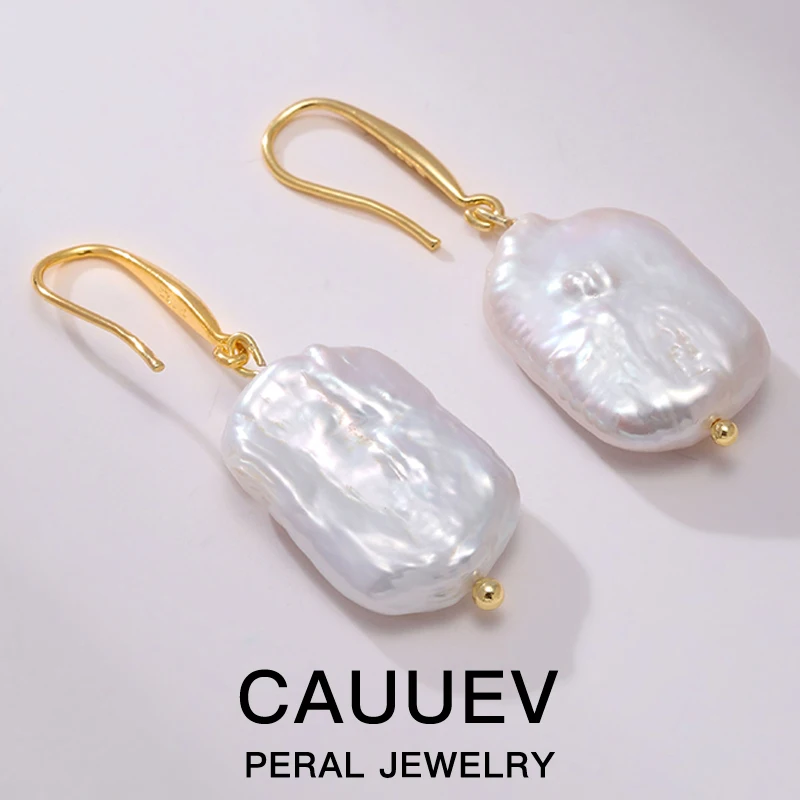 

Women's Square Baroque Natural Retro Style Pearl Drop Earrings Vintage Trendy Chic Designs Dangle Jewelry Party Gifts 14-19mm