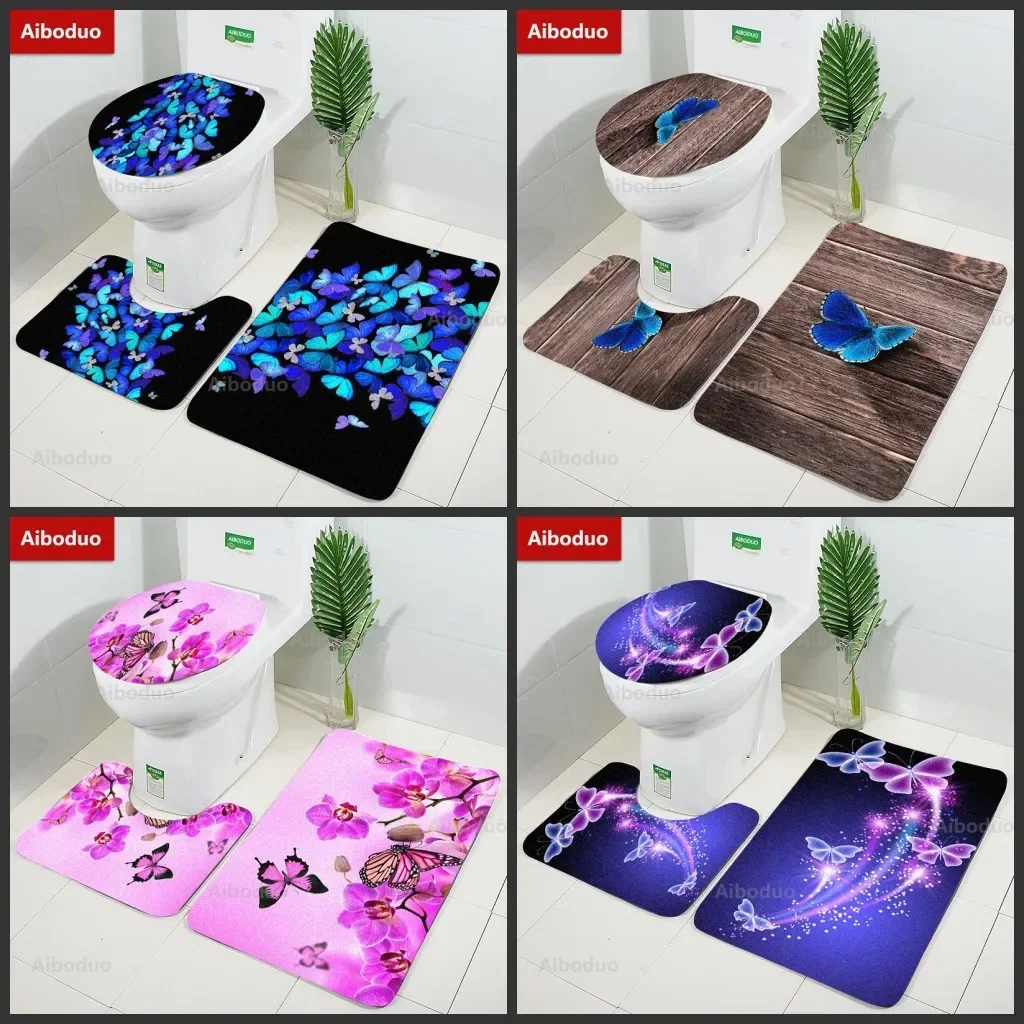 

Aiboduo Toilet Mat Set Bathroom Accessories 3 Piece Bath Comfy Shower Mat Durable Rug NonSlip Mat Absorbent Floor Mat Decoration