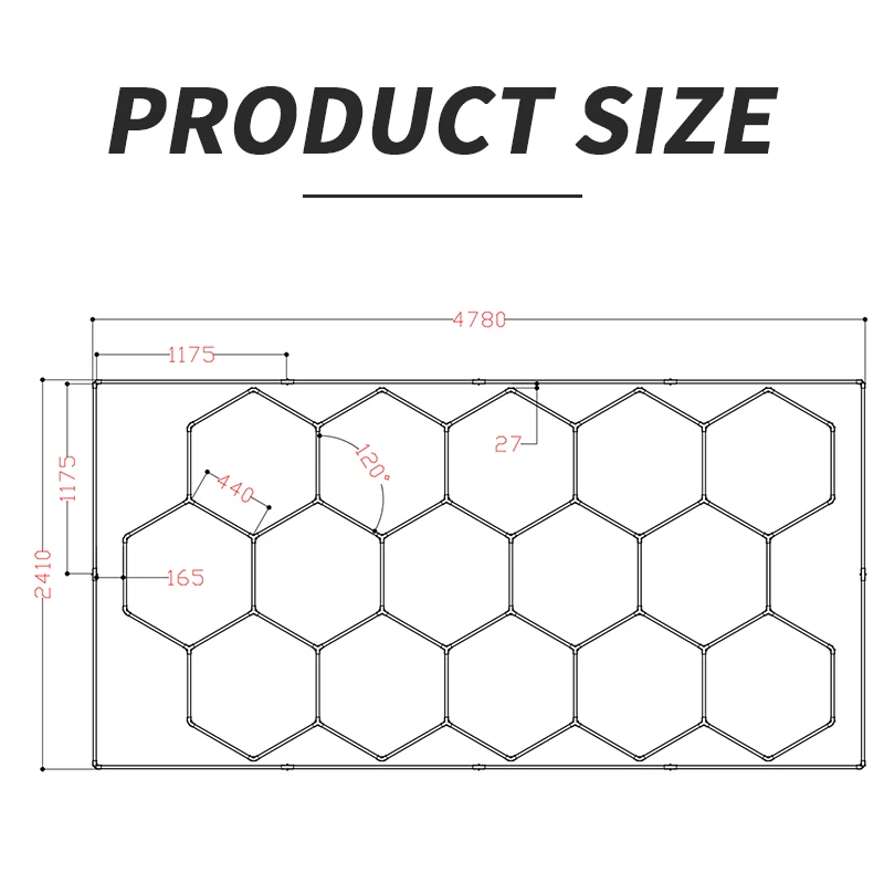 Best Selling Workshop Car Coating Detailing Garage Auto Beauty Hexagonal Led Light