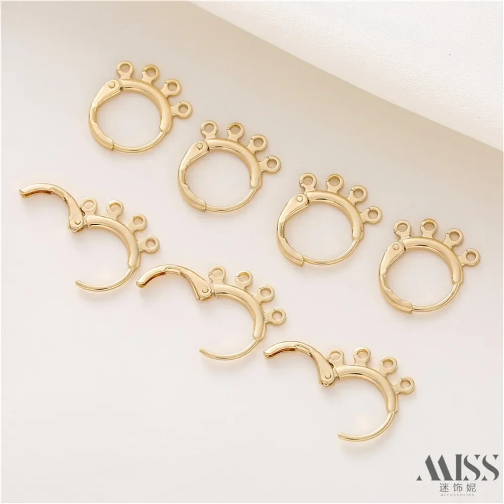 14K حقيبة أقراط ذهبية محلية الصنع شرابة متعددة معلقة لتقوم بها بنفسك الأقراط اليدوية العمل في التقدم اكسسوارات المواد خواتم الأذن السنانير