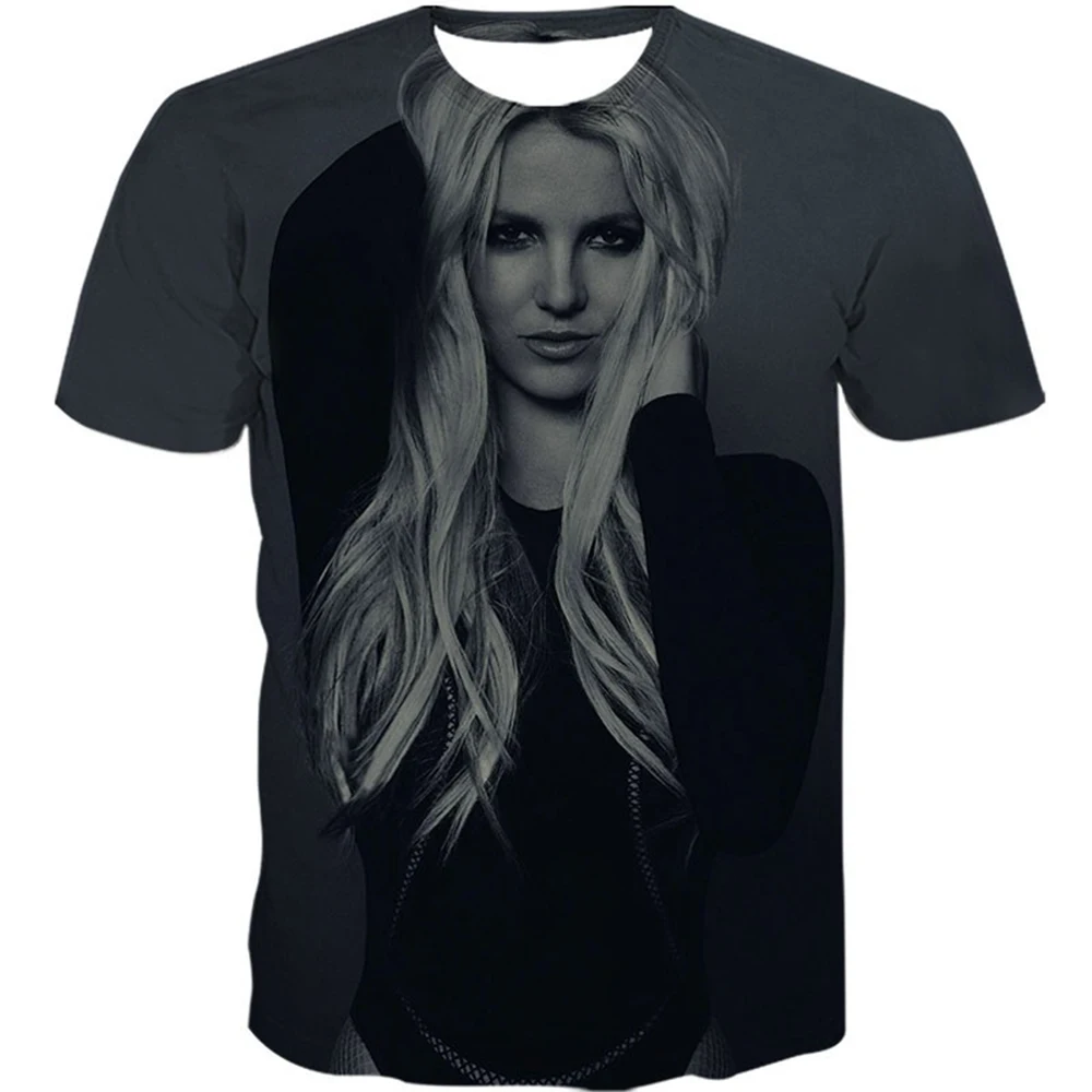 Women/men Summer Fashion 3D Britney Printing T Shirt Casual Short Sleeve Tops Tee Sports Wear Unisex Kids Summer T shirt