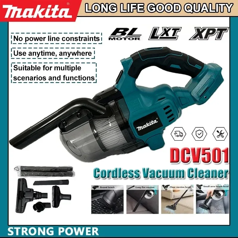 Makita Handheld Cordless Vacuum Cleaner Lightweight Tool With Built-in LED Lamp Compatible With 18V Lithium Battery