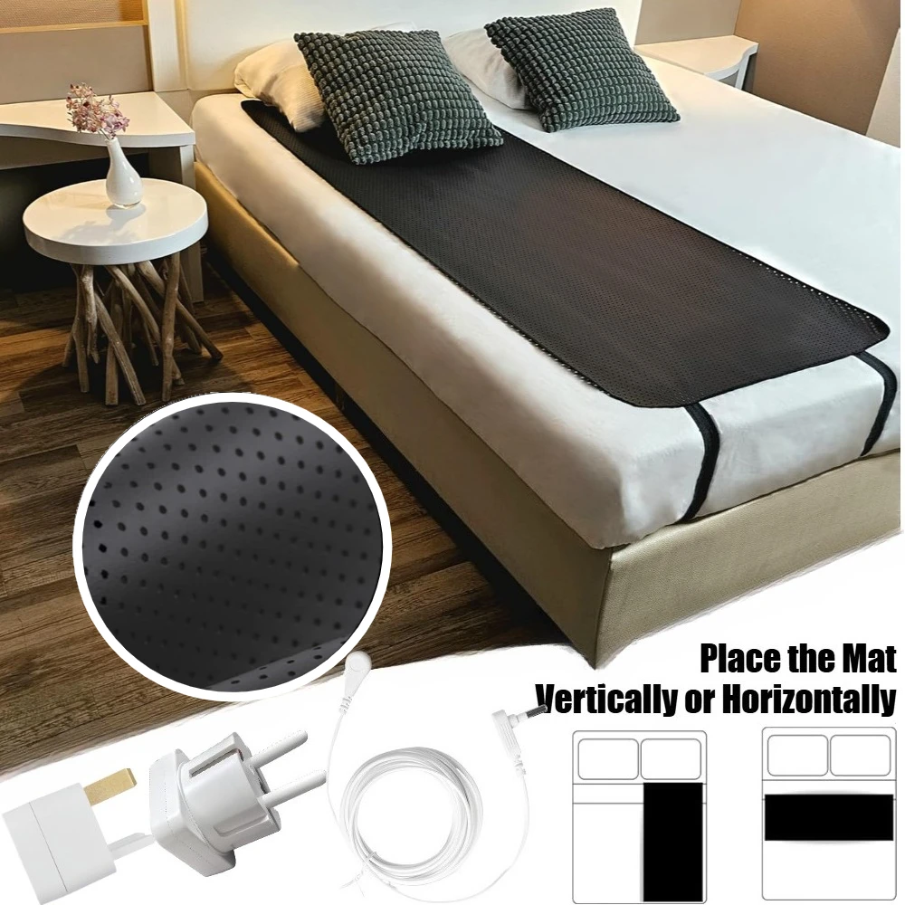 Grounding Mat for Bed Improved Sleep Reduced Anxiety Pain Inflammation Headache Relief Balance Grounding Mattress Pad with Cord