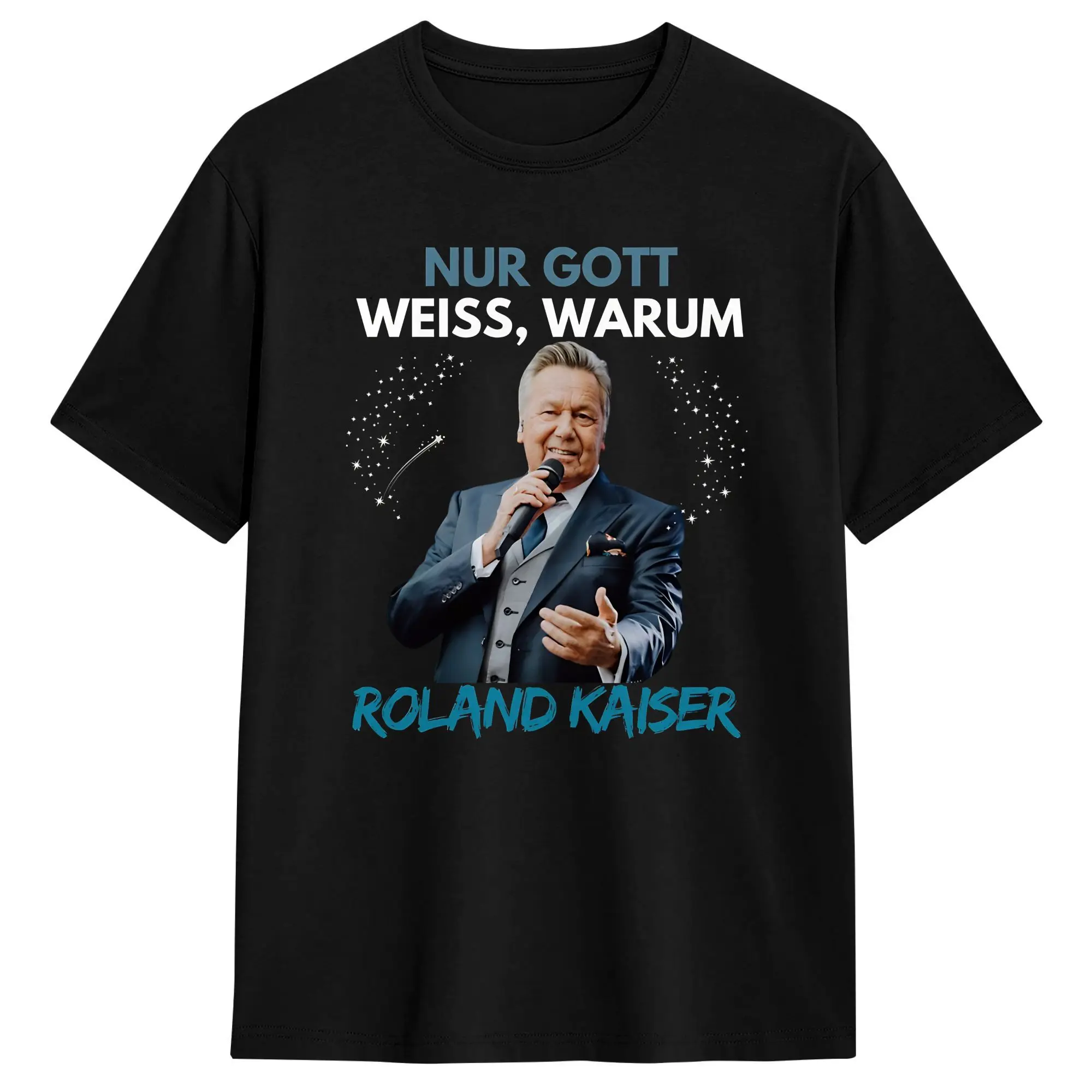 Roland Kaiser  T-Shirt Summer  Cotton T Shirts For Men Trendy Cool Casual Tee Shirt Short Sleeve Funny Clothes