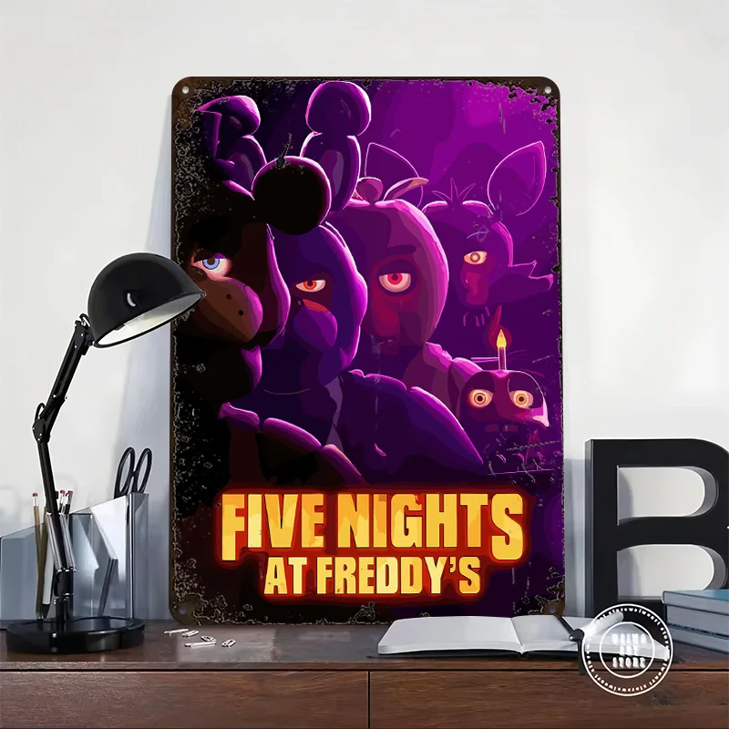 Five Nights At Freddy's Characters Metal Poster Customized Wall Art Retro Vintage Tinplate Signs for Man Cave Bathroom Decor