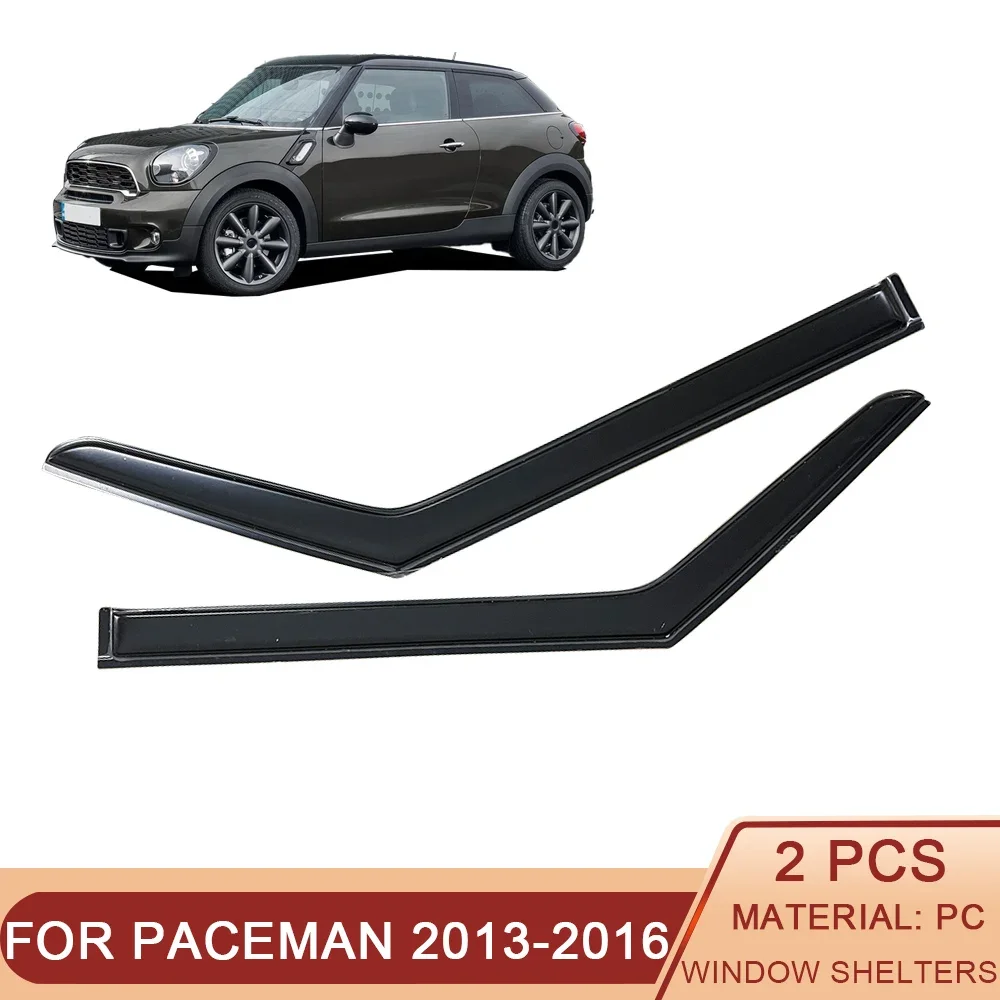 For Mini Paceman 2013-2016 R61 Auto Black Tinted Car Side Window Visor Guard Vent Awnings Shelters Rain Guard Door Ventvisor