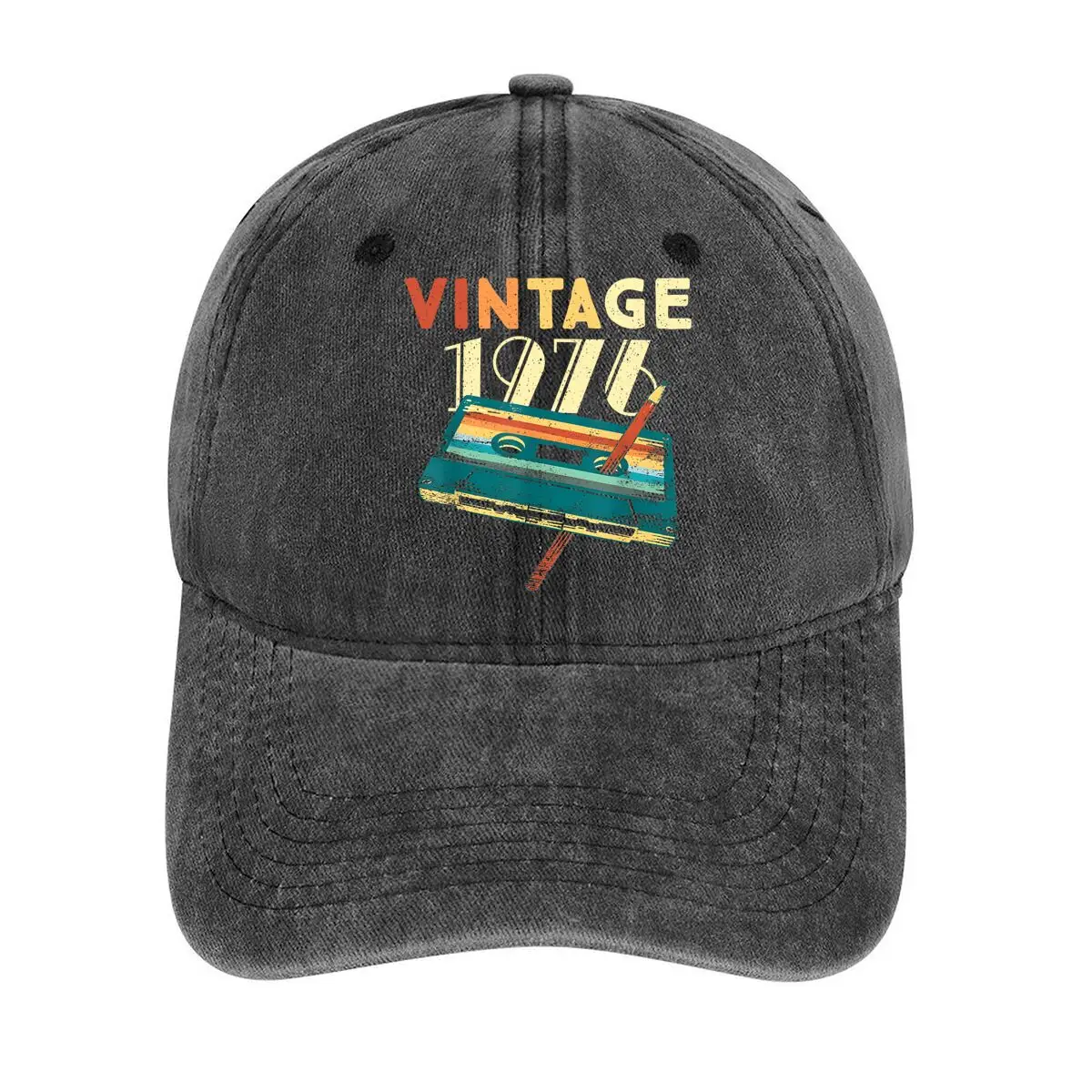 

Vintage 1971 cassette tape graphic for a nostalgic - music - themed design Washed Baseball Cap