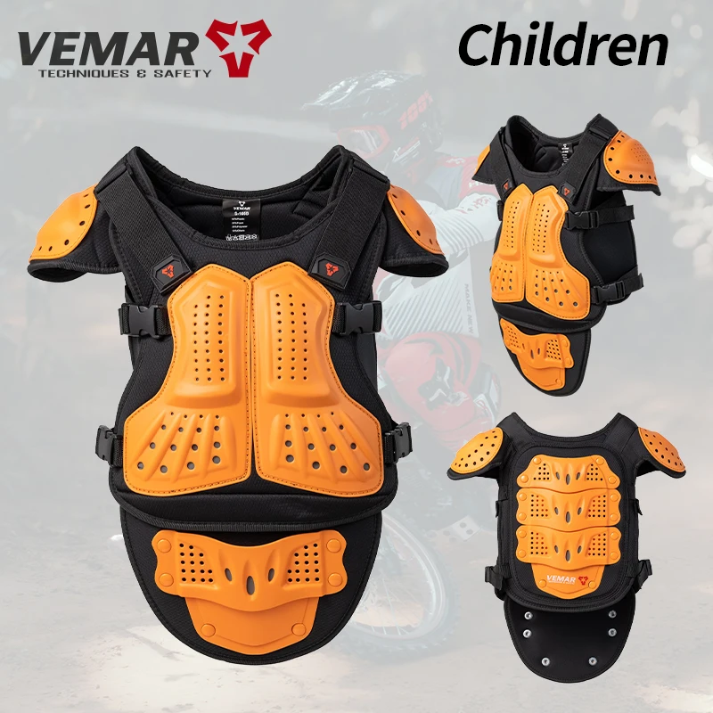 VEMAR Kids Motocross Chest Vest, Children's Boys Girls Anti-collision Balance Bike Motorcycle Elbow Guard Knee Pads/Riding Armor