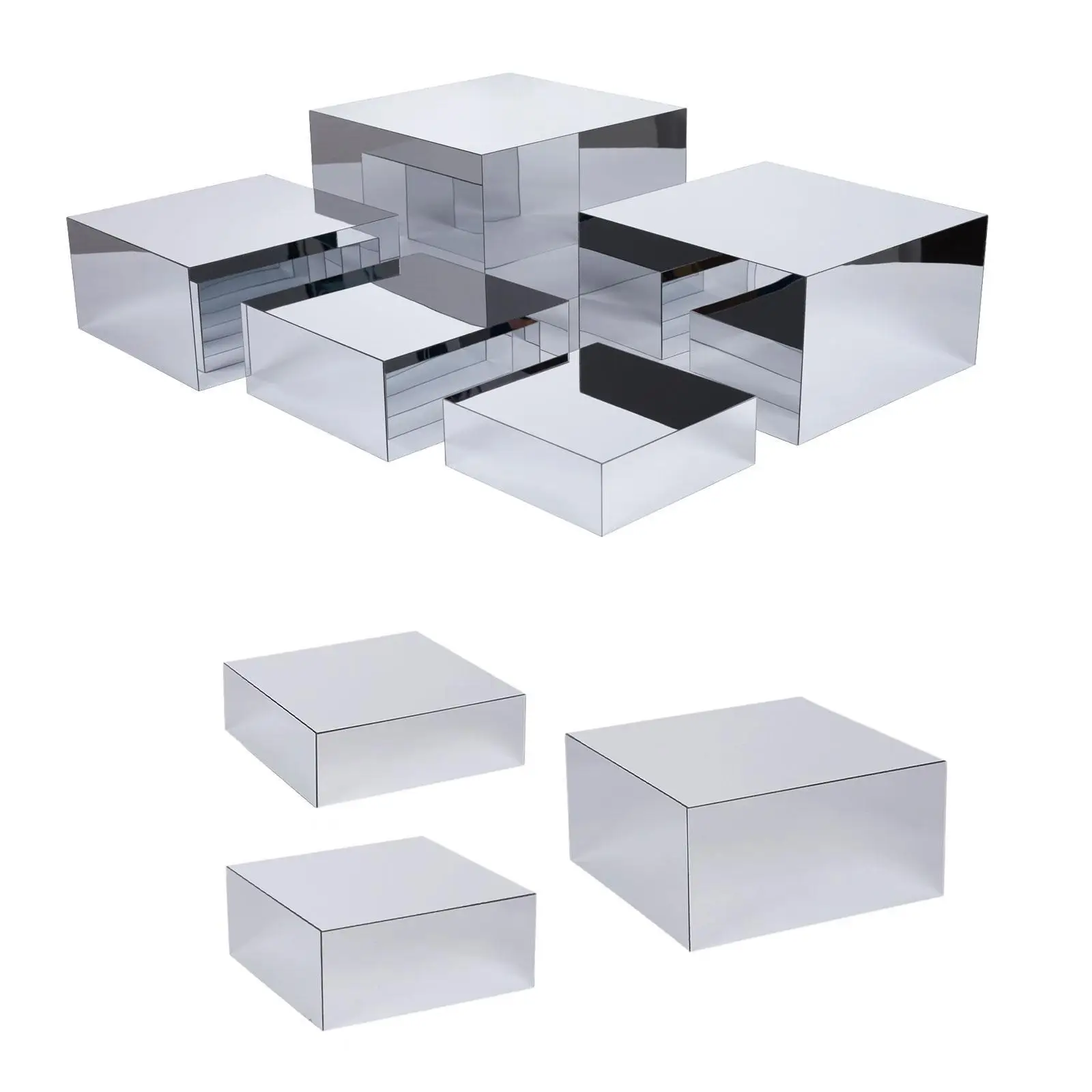 

Buffet Risers Versatile Mirror Acrylic Parties Candy Cupcake Display Stands