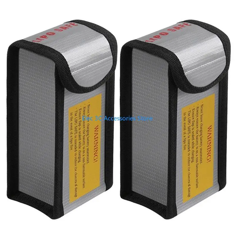 Y51A 2 Pieces Lipo Safe Bags Silver - view 2