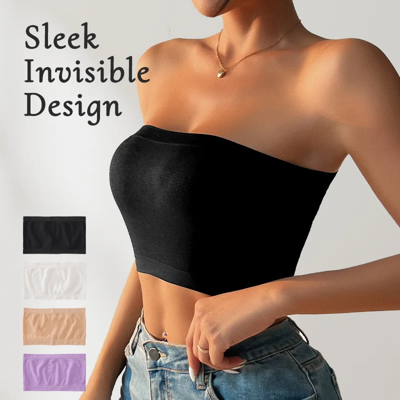 

Женский сексуальный спортивный бюстгальтер без бретелек пуш-ап бандо бесшовные антиэкспозиционные ультратонкие однотонные формованные чашки