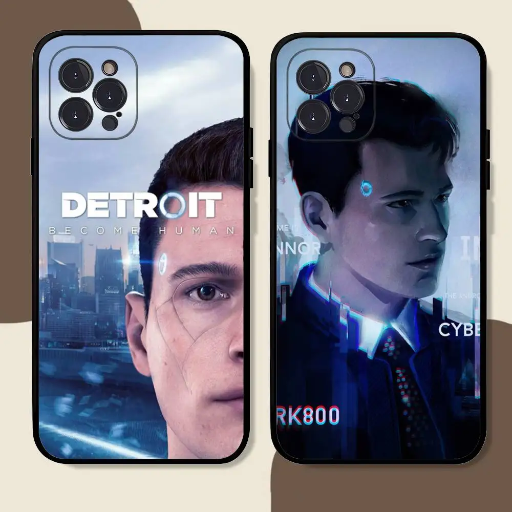 حافظة هاتف كلاسيكية RPG Game D-Detroit لهاتف آيفون 16 15 14 13 12 11 17 Pro Max Simplicity Back حافظة ناعمة من البولي يوريثان