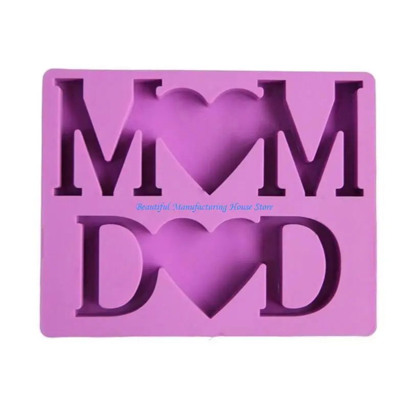 

E56A Handy Silicone Mold for Unique Crystal Droplet Photo Frame with MOM DAD Pattern