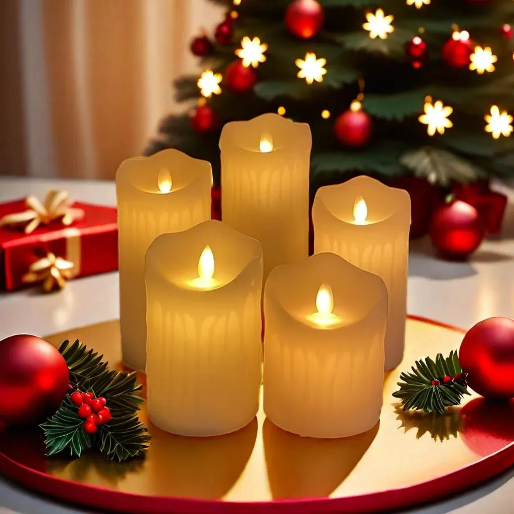 CY 1pc LED Candle Light, Electronic Simulation Flameless Candle Light, Dripping Wax Festival Candle (Excluding Batteries)