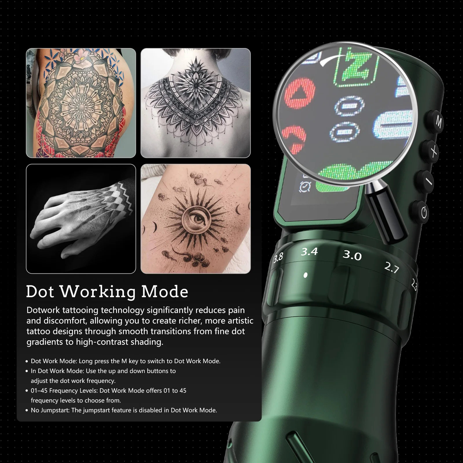 T-Rex Wireless Tattoo Machine Pen With 24200mAh Battery Power Adjustable Stroke 2.3-4.5mm for Tattoo Artist Supply