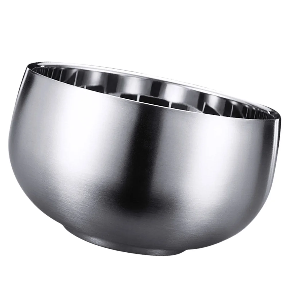 

1Pcs Stainless Steel Double Layer Rice Bowl Heat Resistant Non-Slip Insulated Soup Bowl Multifunctional Dinnerware
