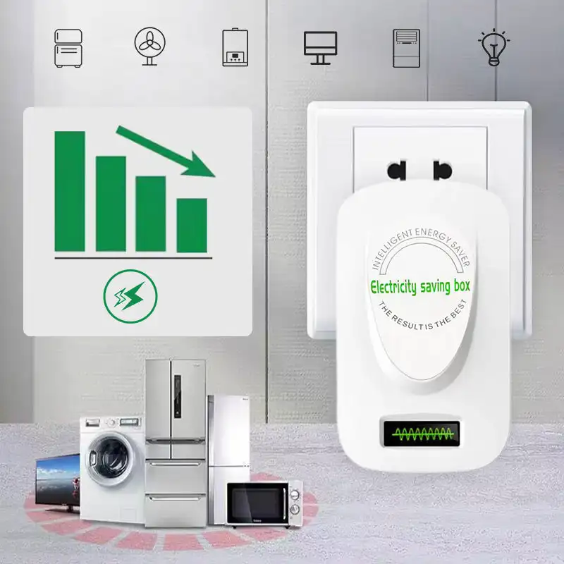 

New Electricity Saving Box US/EU/UK Adapter Intelligent Power Factor Saving Device Smart Power Saver Cost Reducing Home Office