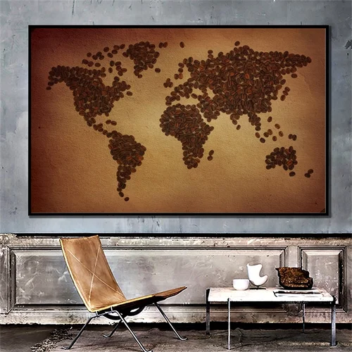 2012 세계지도 영어 캔버스 인쇄 장식 걸이식 그림, 상세한 지도, 가정 학교 사무실 장식, 150x100cm 