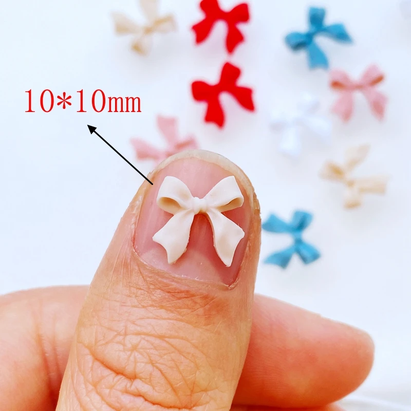 80Pcs New Cute Mini Shiny Little Bow Resin Figurine Crafts Flatback Cabochon Ornament Jewelry Making Hairwear Accessories