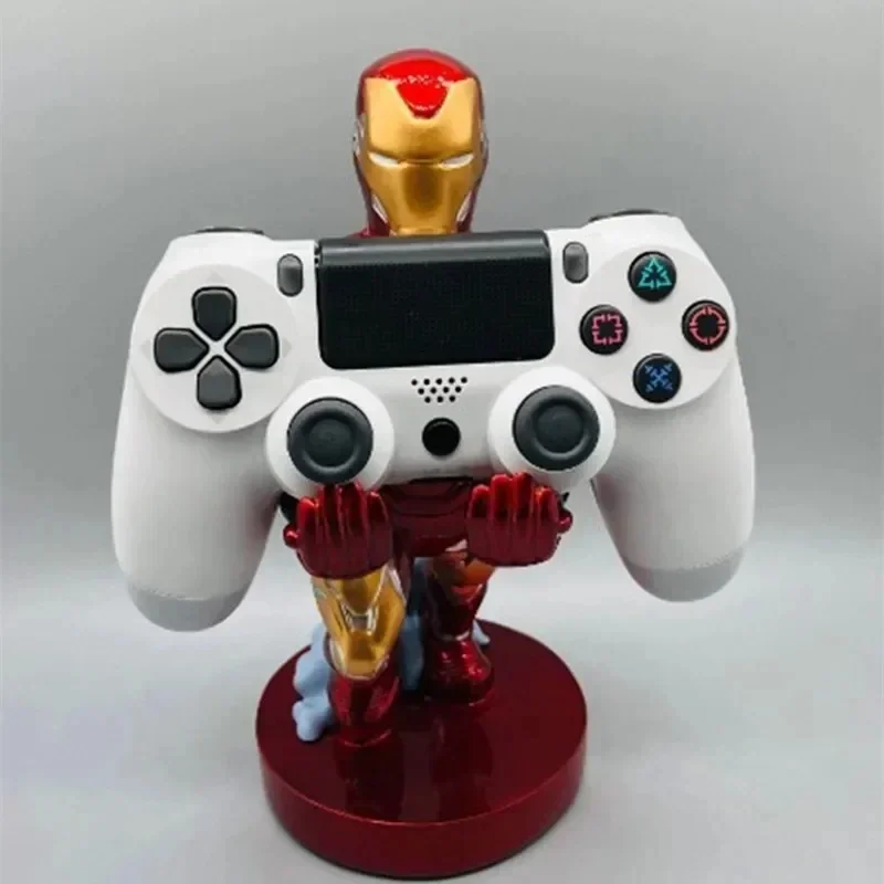 Anime Figure   Avengers   Groot Tree Man Iron Man Spiderman Q Version Mobile Phone Holder Pvc Statue Model Doll Collection Gift