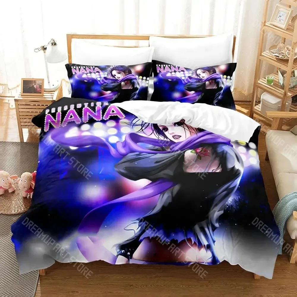 3D Printed NANA Anime Bedding Set for Boys Girls Duvet Cover And Pillowcase Included Twin Queen King Full Single Double Sizes