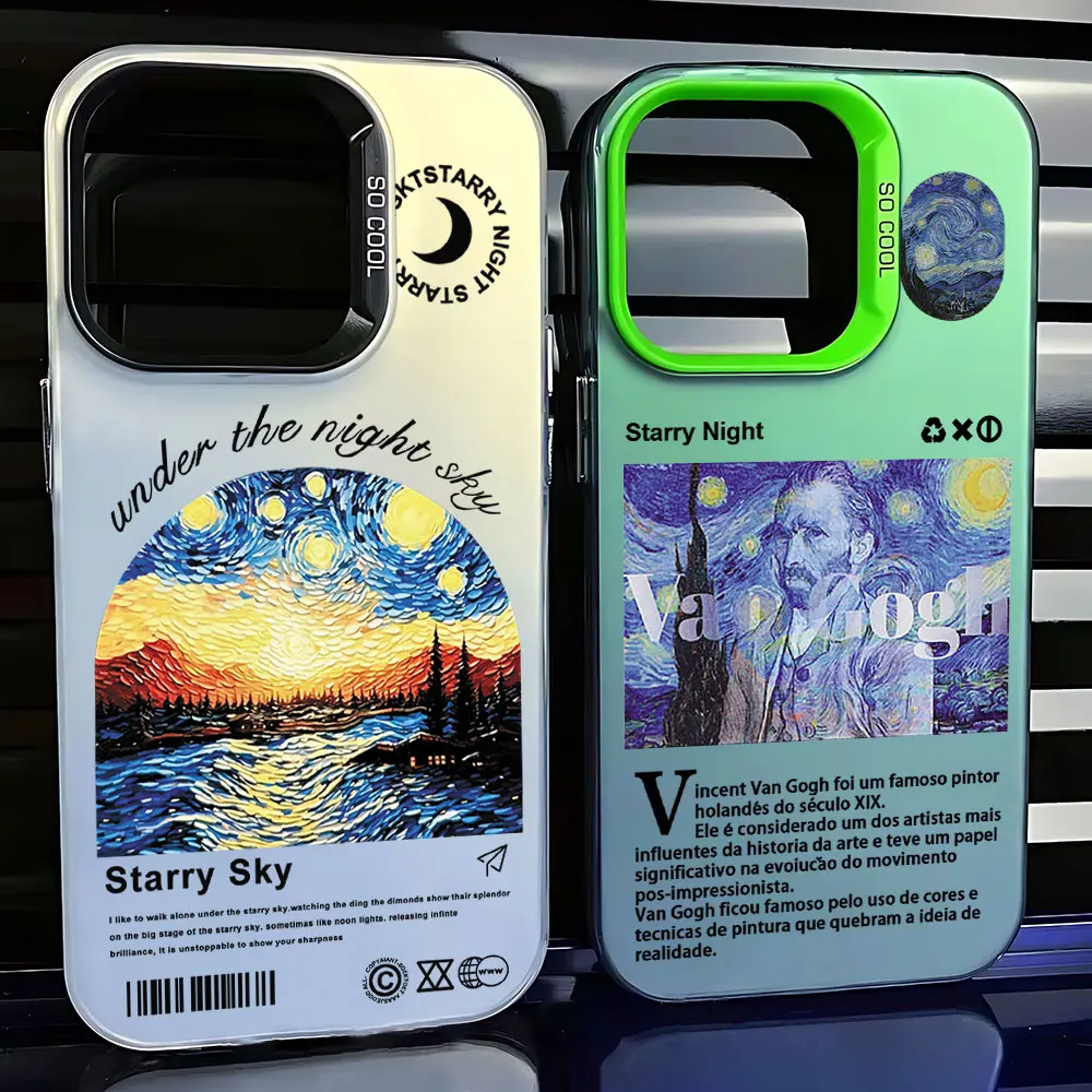 Van Gogh Starry Night Phone Case For iPhone 16 15 14 13 12 11 Pro Max X XR XSMAX 8 7 Plus Candy Matte Shockproof Back Cover