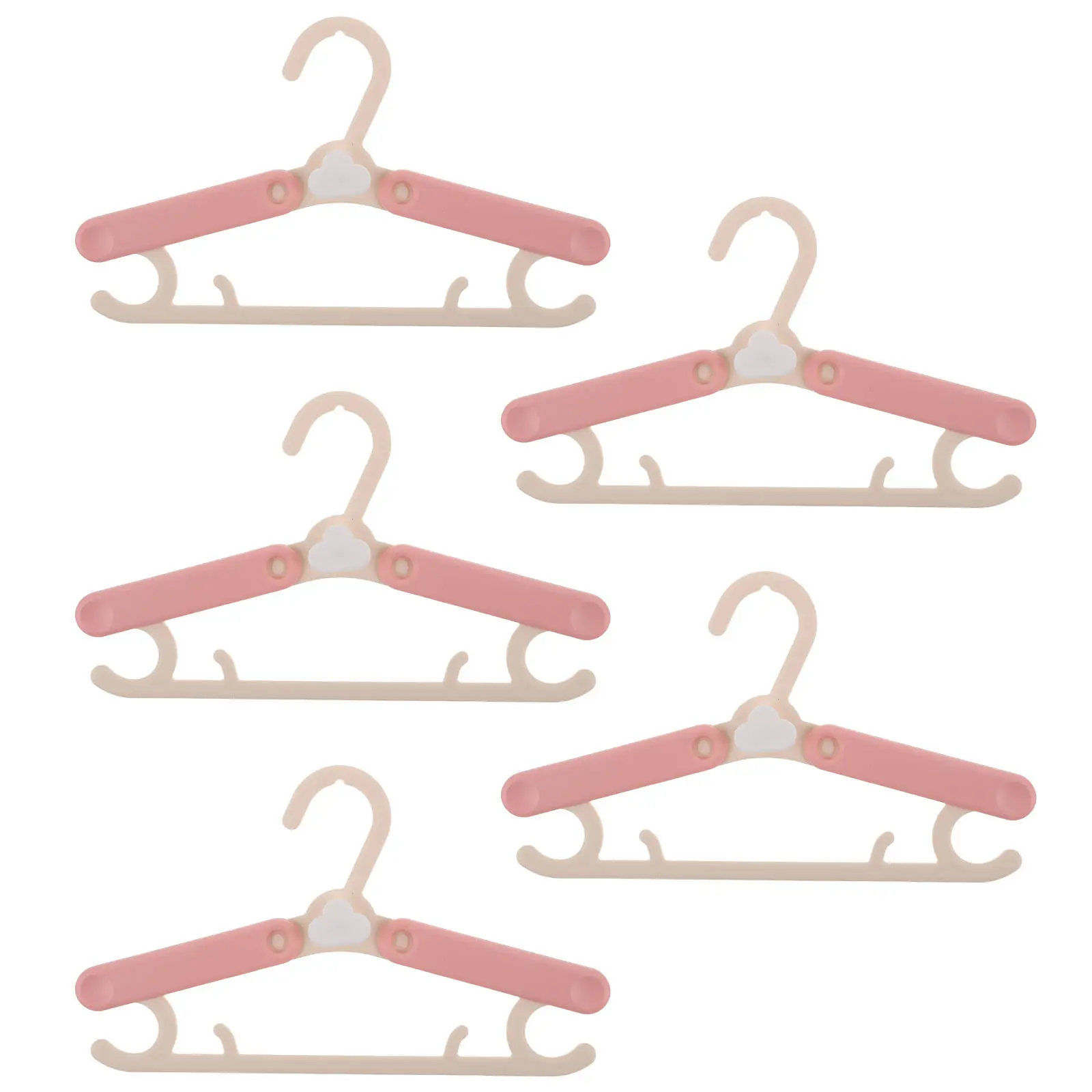 5Pcs Plastic Adjustable Hangers Non-Marking Clothes Organizer Closet Hangers Multipurpose Cloth Drying