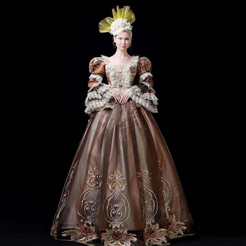 

Travel photography medieval court dress European retro style host catwalk group party performance clothes vestidos de bienvenida