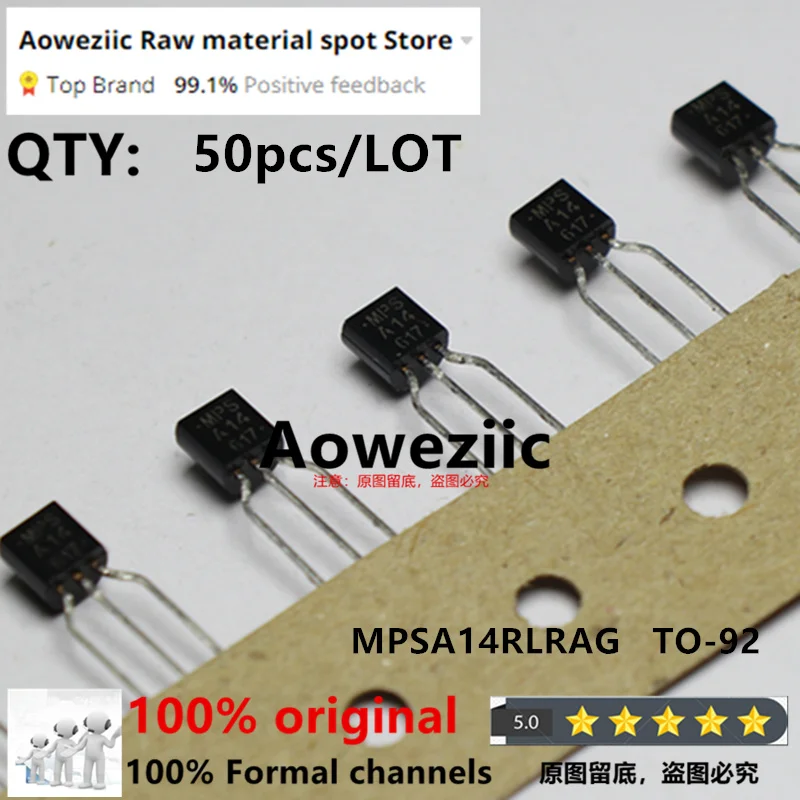Aoweziic 100% New Imported Original  MPSA14RLRAG MPSA14  TO-92 Darlington Triode