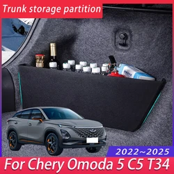 For Chery Omoda 5 C5 T34 2022~2025 Car Thickening Trunk Storage Partition Multifunction Storage Box Auto Interior Accessories