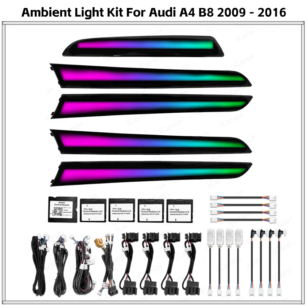 

APP Control 64 Color Dynamic Ambient Light Upgrade for Audi A4 B8 2009-2016 Interior LED Lighting