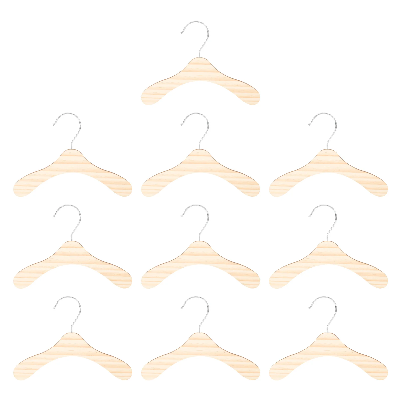 

10pcs Wooden Pet Hangers Portable Dog Clothes Rack 22CM Stainless Steel Anti Wind Design Household Storage