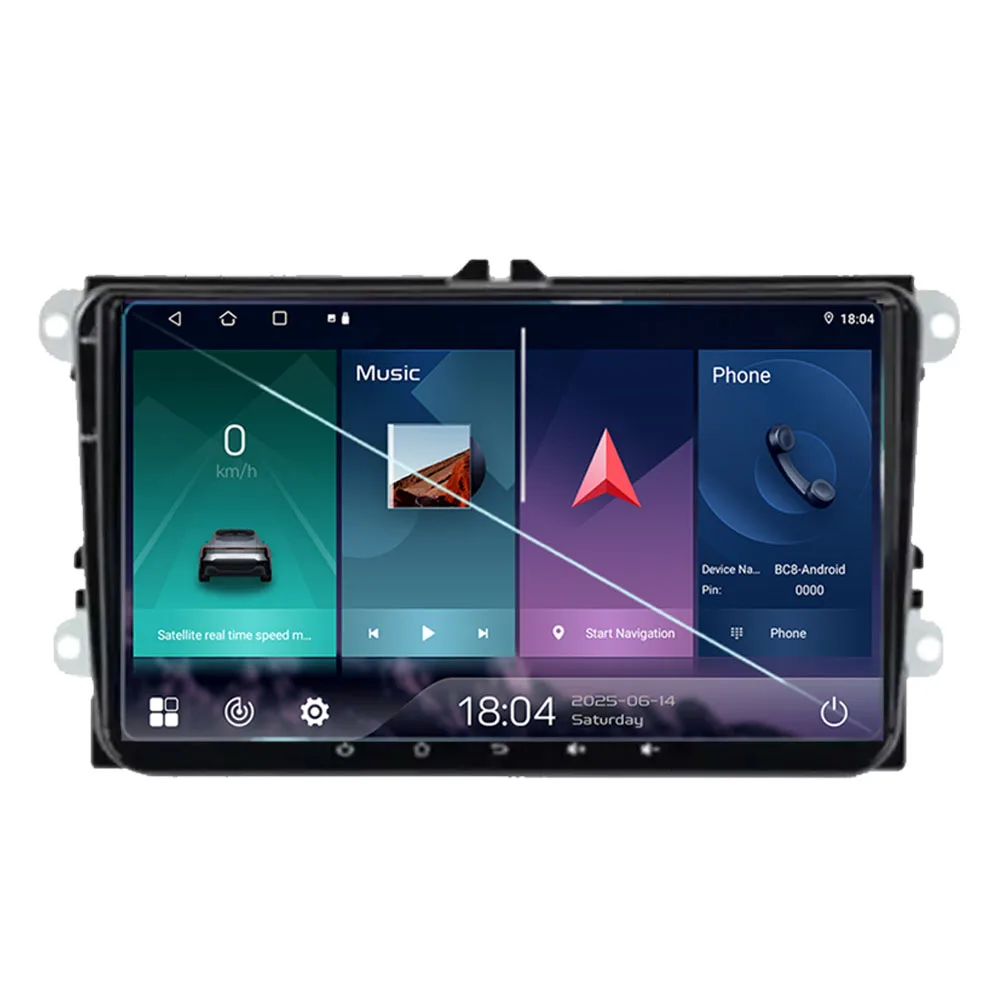 9inch Android 15 Car Radio For VW Volkswagen Skoda Octavia Golf 5 6 Touran Passat B6 Polo Jetta GPS Navigation Multimedia Player