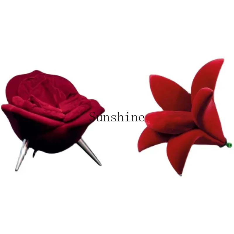 Simple Lily Flower Morning Flower Single Casual Rose Flower Armrest Creative Petal Chair