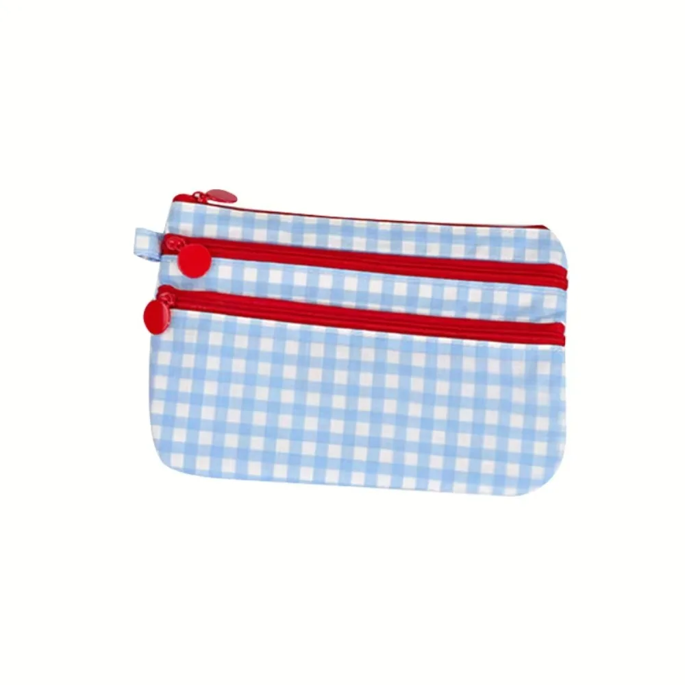 

Multiple Card Slots Passport Holder Wallet Blue Plaid Cat Portable Passport Bag Bear 3 Layer Travel Storage Passport Clip