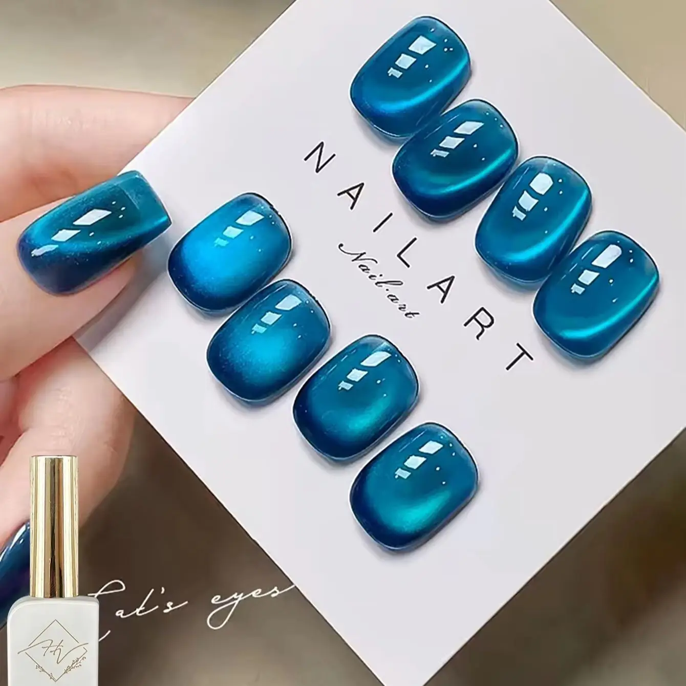 

ZH 12ML 2026 New Rhine Lake Blue Cat Magnetic Gel Dark Blue Glitter Soak Off UV Gel Nail Art Varnish Manicure Nail Art Salon