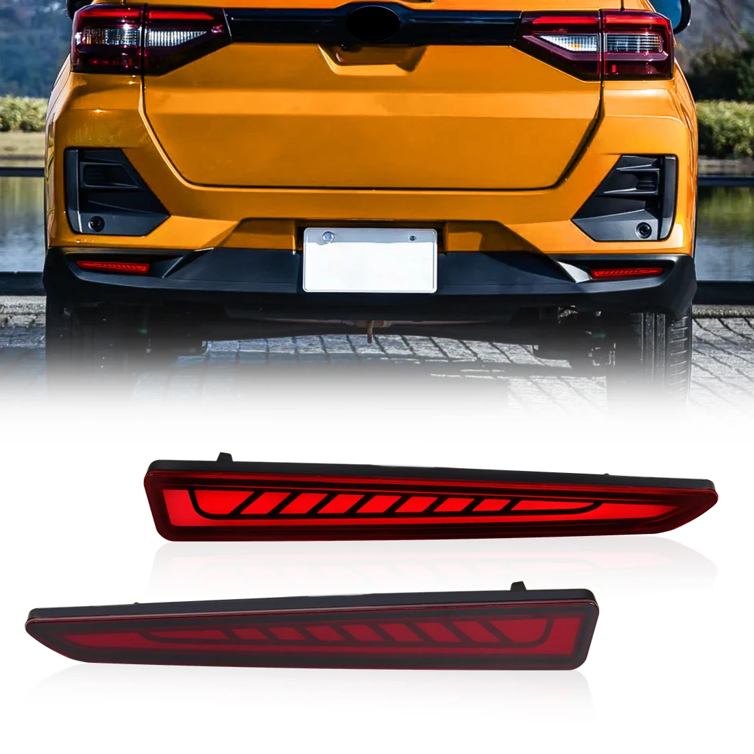 

For Toyota Raize 2019 2020 2021 2022 Car LED Rear Bumper Light Reflector Dynamic Turn Signal Brake Warning Lamp Accessories 12V