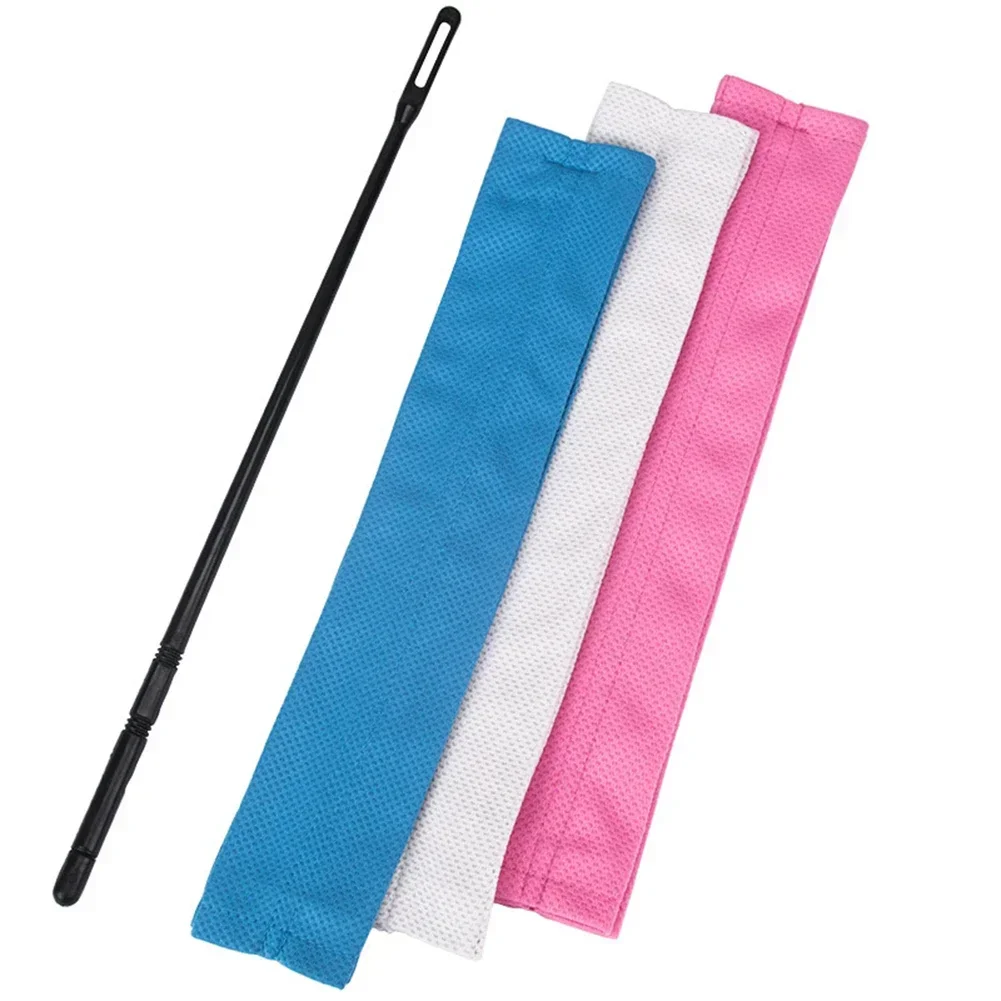 Silicone Flute Cleaning Rod With Absorbent Cloth 34.6cm Multifunctional Instrument Cleaner For Flutes & Piccolos Pink Blue Grey