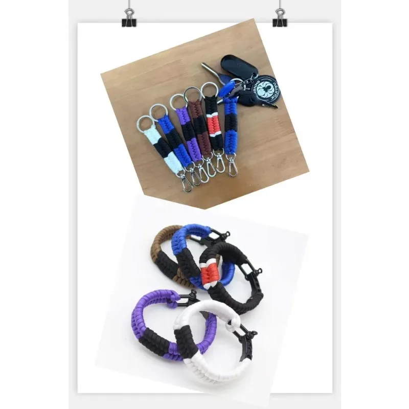 

Brazilian Jiu-Jitsu Ranking Parachute Rope Set Adjustable Metal Carabiner and Keychain Outdoor Survival Camping Climbing Gifts
