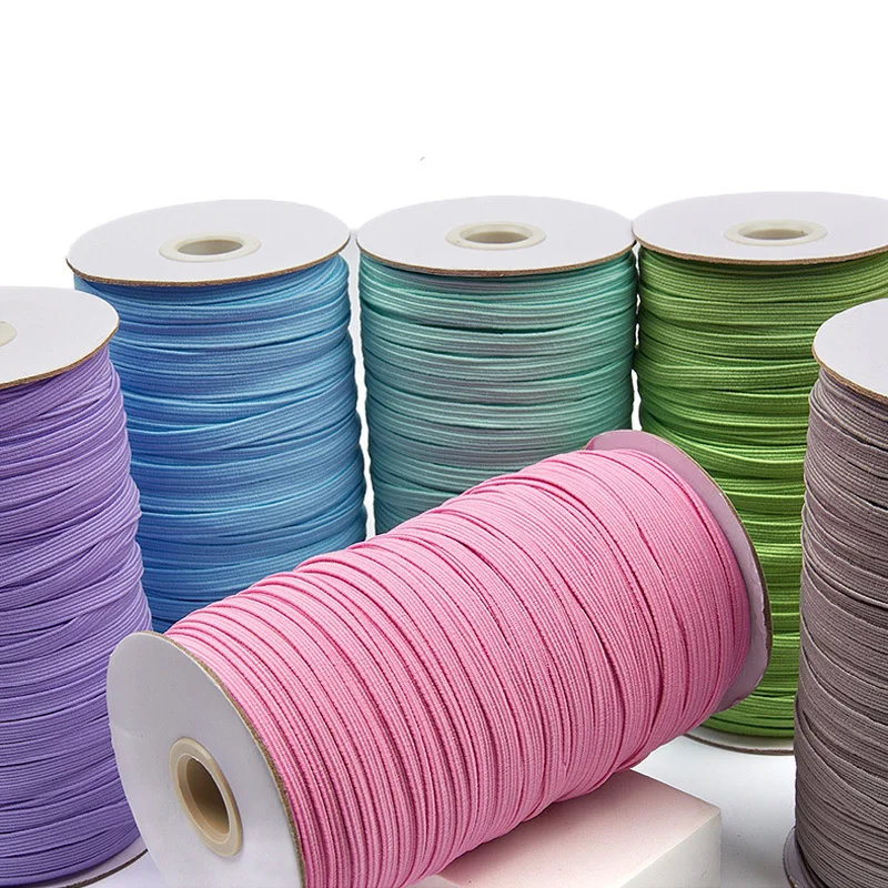 200-100yard 6mm Colorful High-elastic Elastic Bands Width Elastic Line Cord for Crafts Elastic Rope Ribbon Lace Trim Sewing DIY