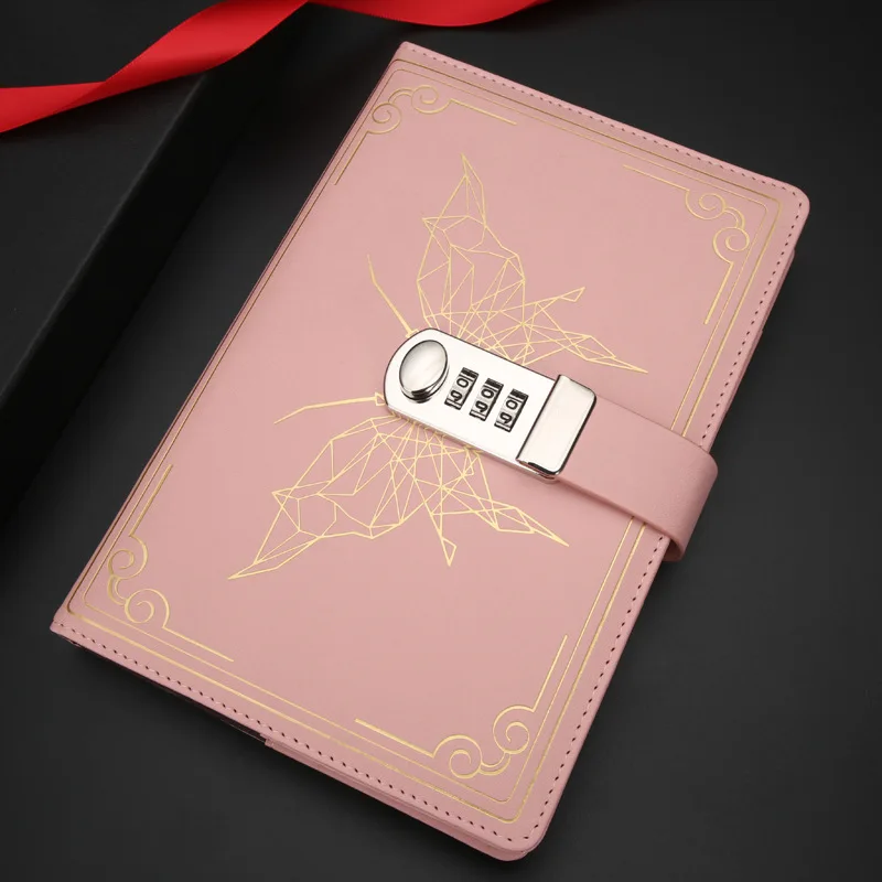 A5 Password Notebook Vintage Bullets Log With Lock Privacy Secret Notepad Cut Stationery Notes Book Student Gift School Supplies