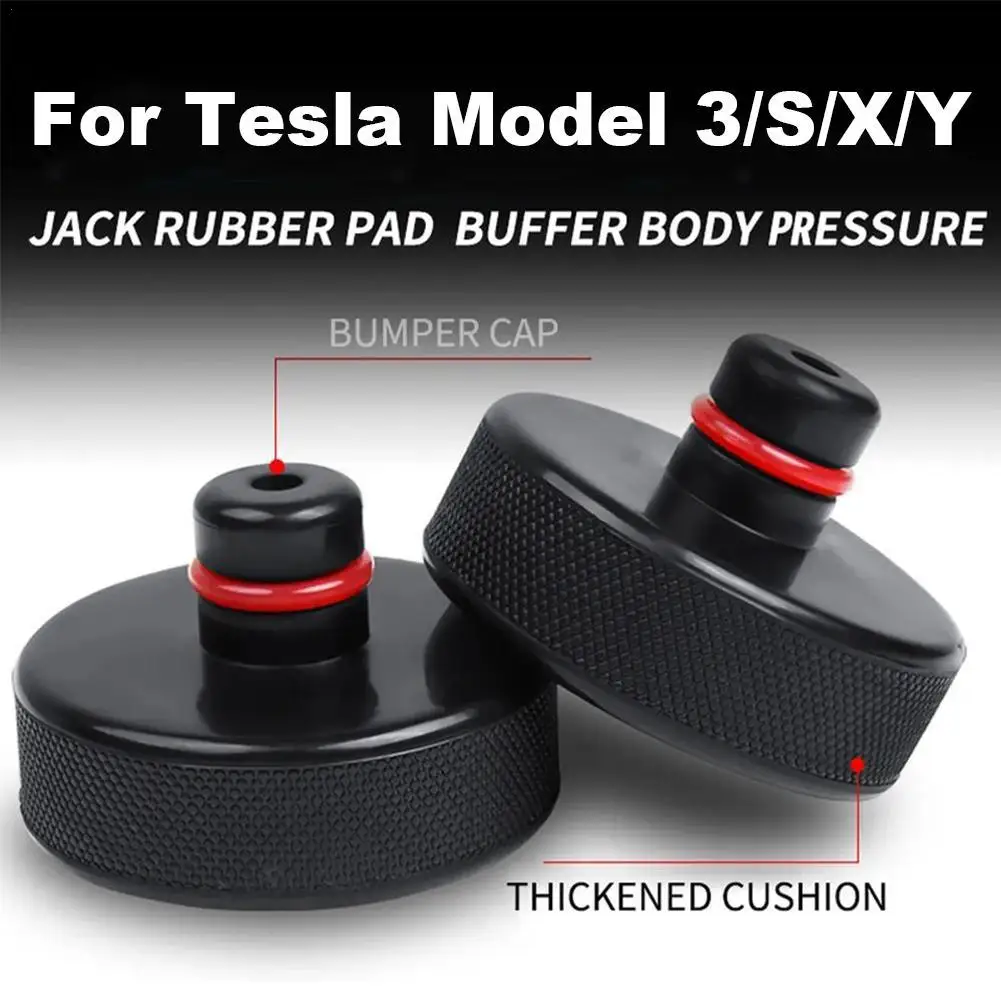 4pcs for Tesla Model X/S/3/Y Black Rubber Jack Lifting Pads, M18X1.5 Thread, P0420/P0430 CEL Eliminator, Universal Fit